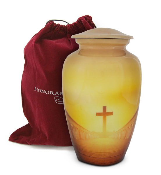 Honorary Memorials Ascending Passage Cremation Urn for Ashes With Velvet Bag